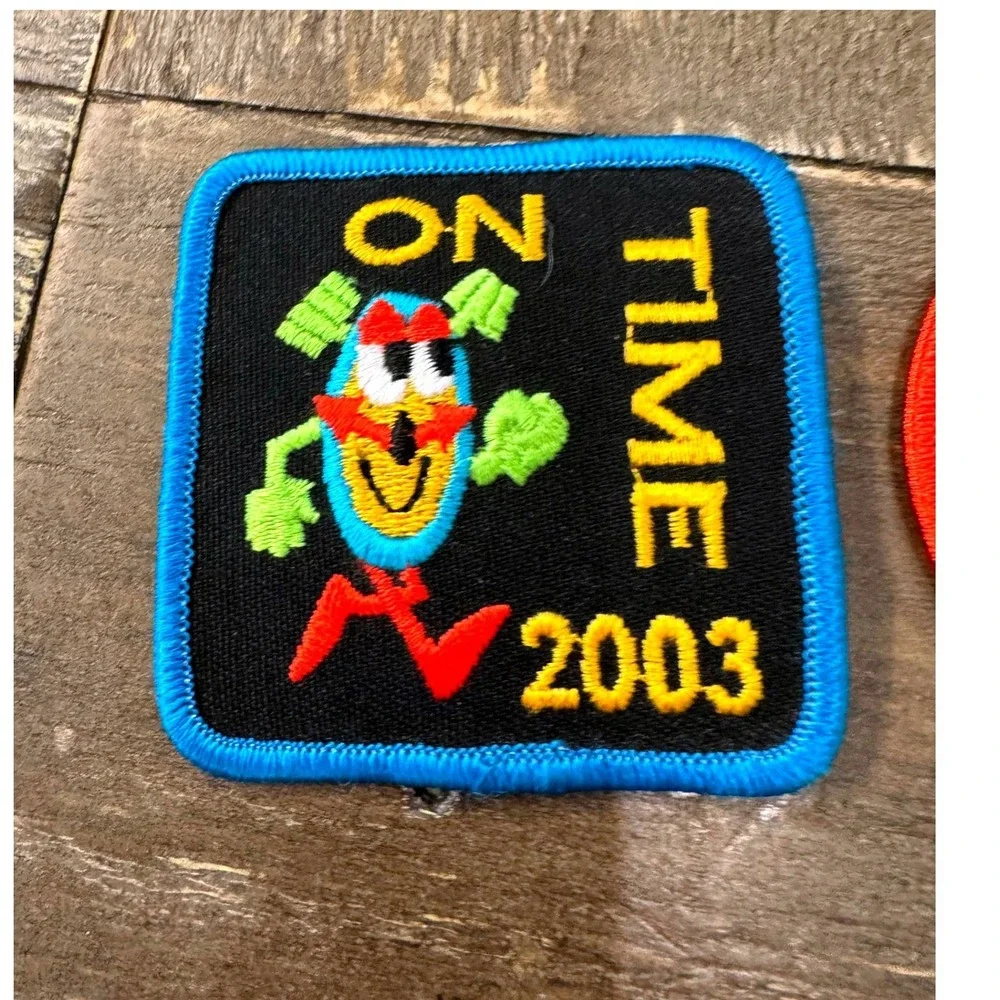 Vintage Vintage Girl Scout Time Theme Fun Patch Lot On Time Early Bird 2001-2003